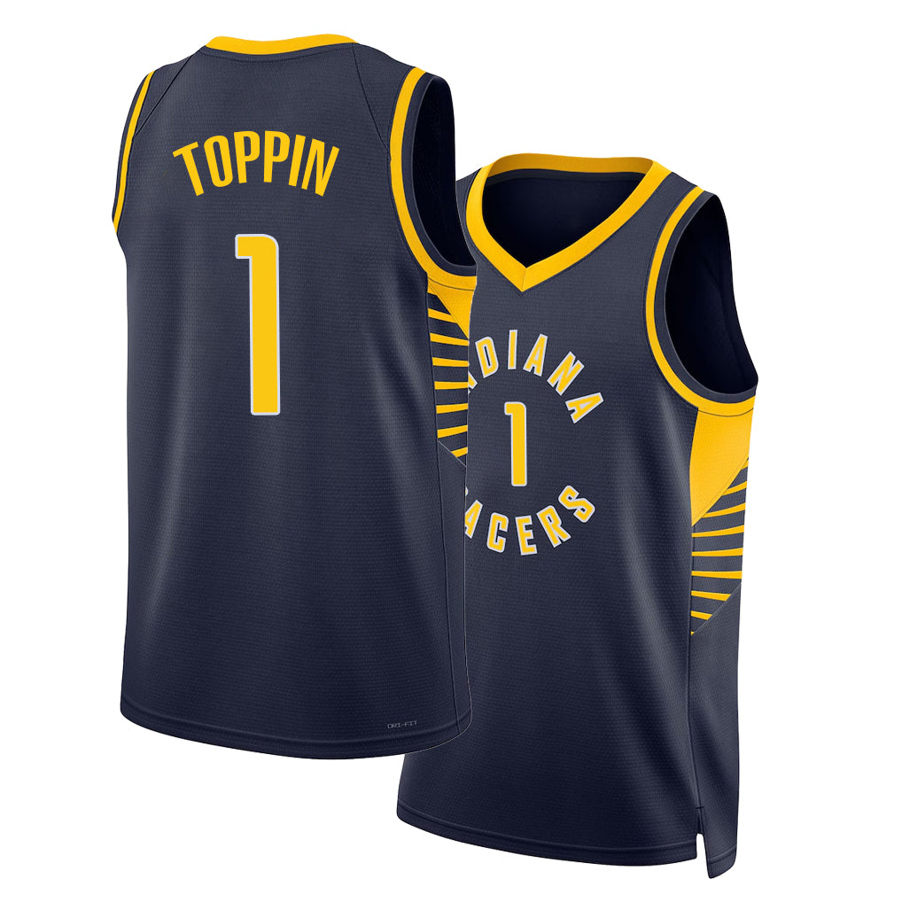 Indiana #1 Toppin Player Basketball Sleeveless Black Jersey Obi For Adult Youth