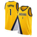 Indiana #1 Toppin Player Basketball Sleeveless Gold Jersey Obi For Adult Youth