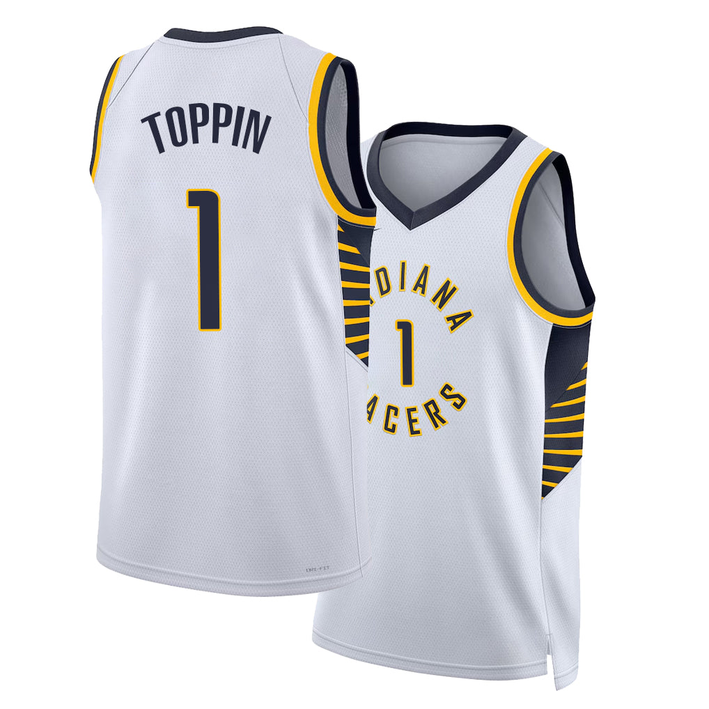 Indiana #1 Toppin Player Basketball Sleeveless White Jersey Obi For Adult Youth