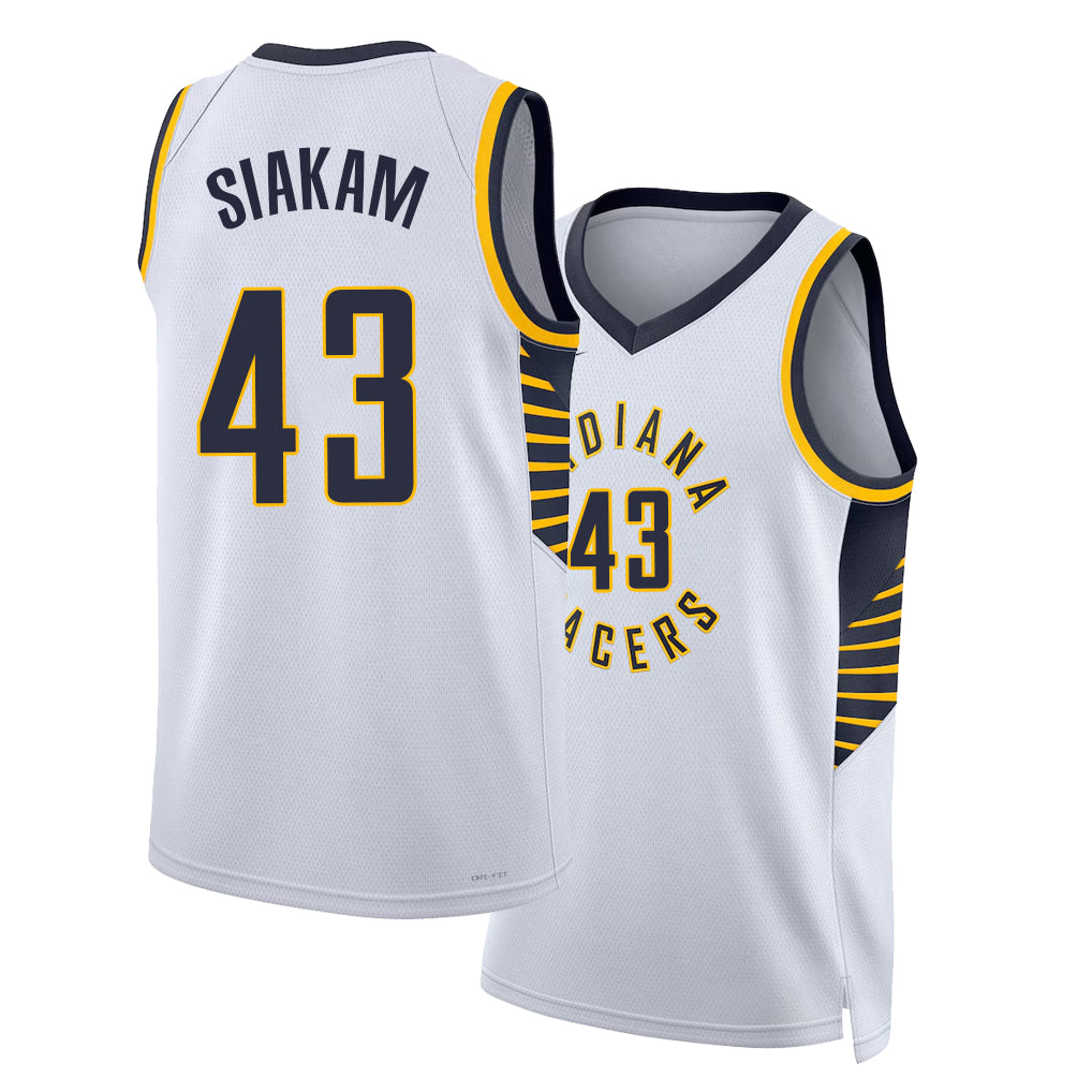 Indiana #43 Siakam Player Basketball Sleeveless White Jersey Pascal For Adult Youth