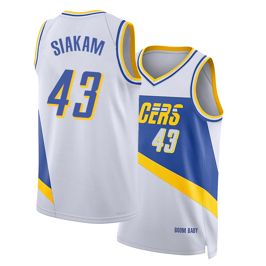 Indiana #43 Siakam Player Basketball Sleeveless White Jersey Pascal For Adult Youth