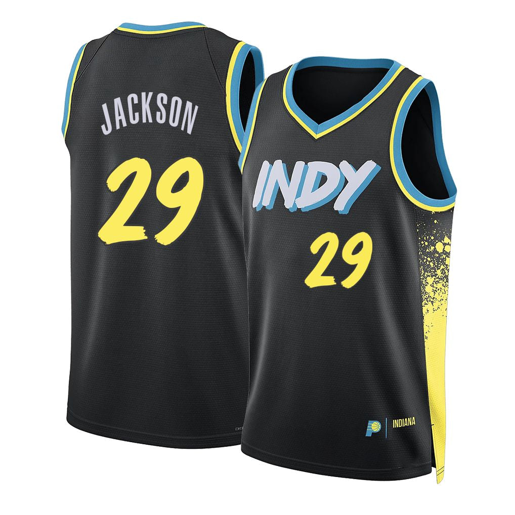 Indiana #29 Jackson Player Basketball Sleeveless Black Jersey Quenton For Adult Youth