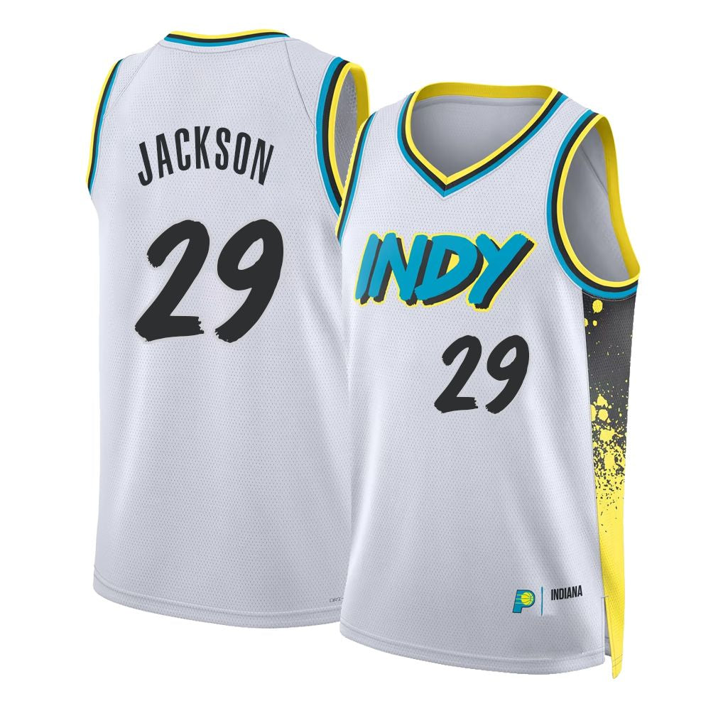 Indiana #29 Jackson Player Basketball Sleeveless White Jersey Quenton For Adult Youth
