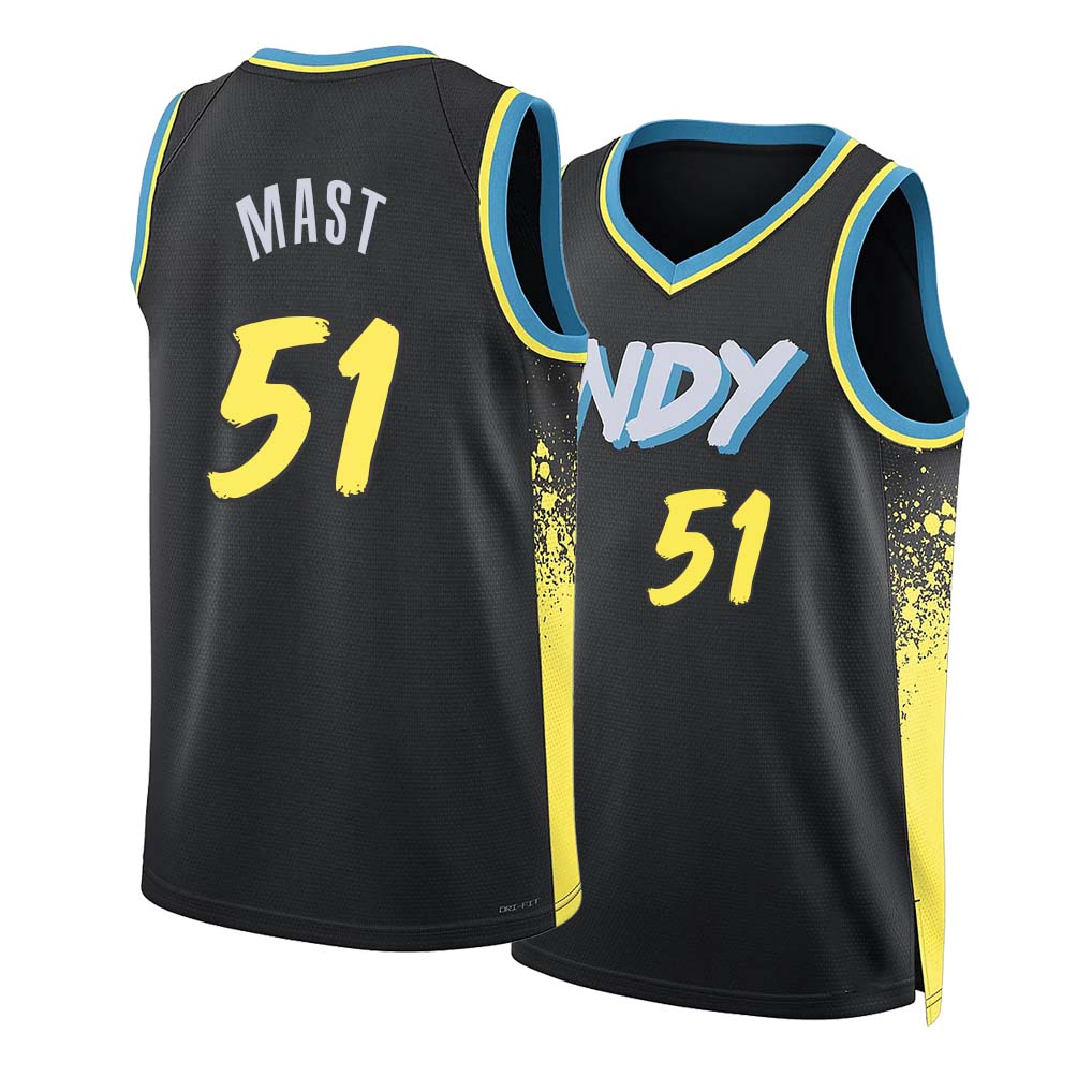Indiana #51 Mast Player Basketball Sleeveless Black Jersey Rienk For Adult Youth