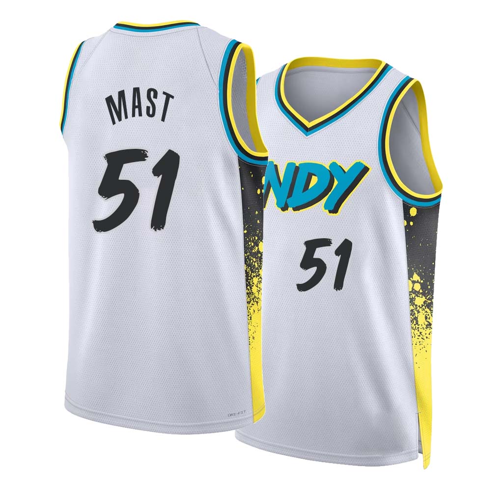 Indiana #51 Mast Player Basketball Sleeveless White Jersey Rienk For Adult Youth