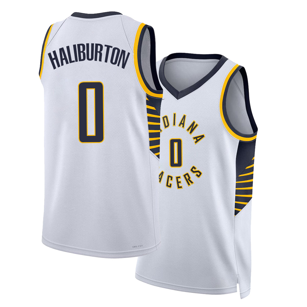 Indiana #0 Haliburton Player Basketball Sleeveless White Jersey Tyrese For Adult Youth