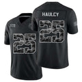 Indianapolis #25 Haulcy Player Football V Neck Short Sleeve Black Jersey A.J. For Men Youth Women Gift