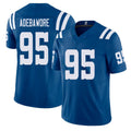 Indianapolis #95 Adebawore Player Football V Neck Short Sleeve Royal Jersey Adetomiwa For Men Youth Women Gift