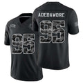 Indianapolis #95 Adebawore Player Football V Neck Short Sleeve Black Jersey Adetomiwa For Men Youth Women Gift