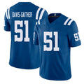 Indianapolis #51 Davis-Gaither Player Football V Neck Short Sleeve Royal Jersey Akeem For Men Youth Women Gift