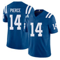 Indianapolis #14 Pierce Player Football V Neck Short Sleeve Royal Jersey Alec For Men Youth Women Gift