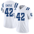 Indianapolis #42 Castle Player Football V Neck Short Sleeve White Jersey Anderson For Men Youth Women Gift