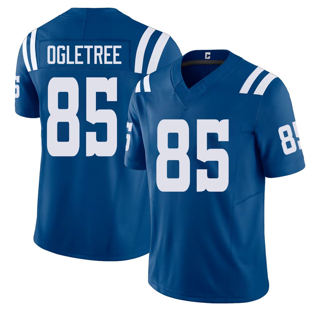 Indianapolis #85 Ogletree Player Football V Neck Short Sleeve Royal Jersey Andrew For Men Youth Women Gift