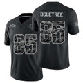 Indianapolis #85 Ogletree Player Football V Neck Short Sleeve Black Jersey Andrew For Men Youth Women Gift