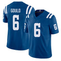 Indianapolis #6 Gould Player Football V Neck Short Sleeve Royal Jersey Anthony For Men Youth Women Gift