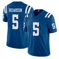 Indianapolis #5 Richardson Player Football V Neck Short Sleeve Royal Jersey Anthony For Men Youth Women Gift