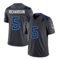 Indianapolis #5 Richardson Player Football V Neck Short Sleeve Anthracite Jersey Anthony For Men Youth Women Gift