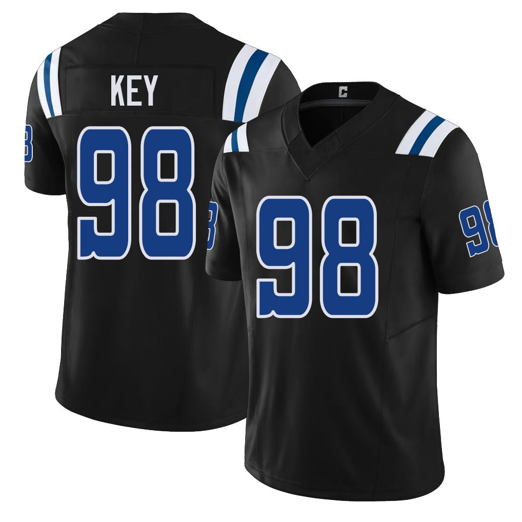 Indianapolis #98 Key Player Football V Neck Short Sleeve Black Jersey Arden For Men Youth Women Gift
