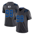 Indianapolis #98 Key Player Football V Neck Short Sleeve Anthracite Jersey Arden For Men Youth Women Gift
