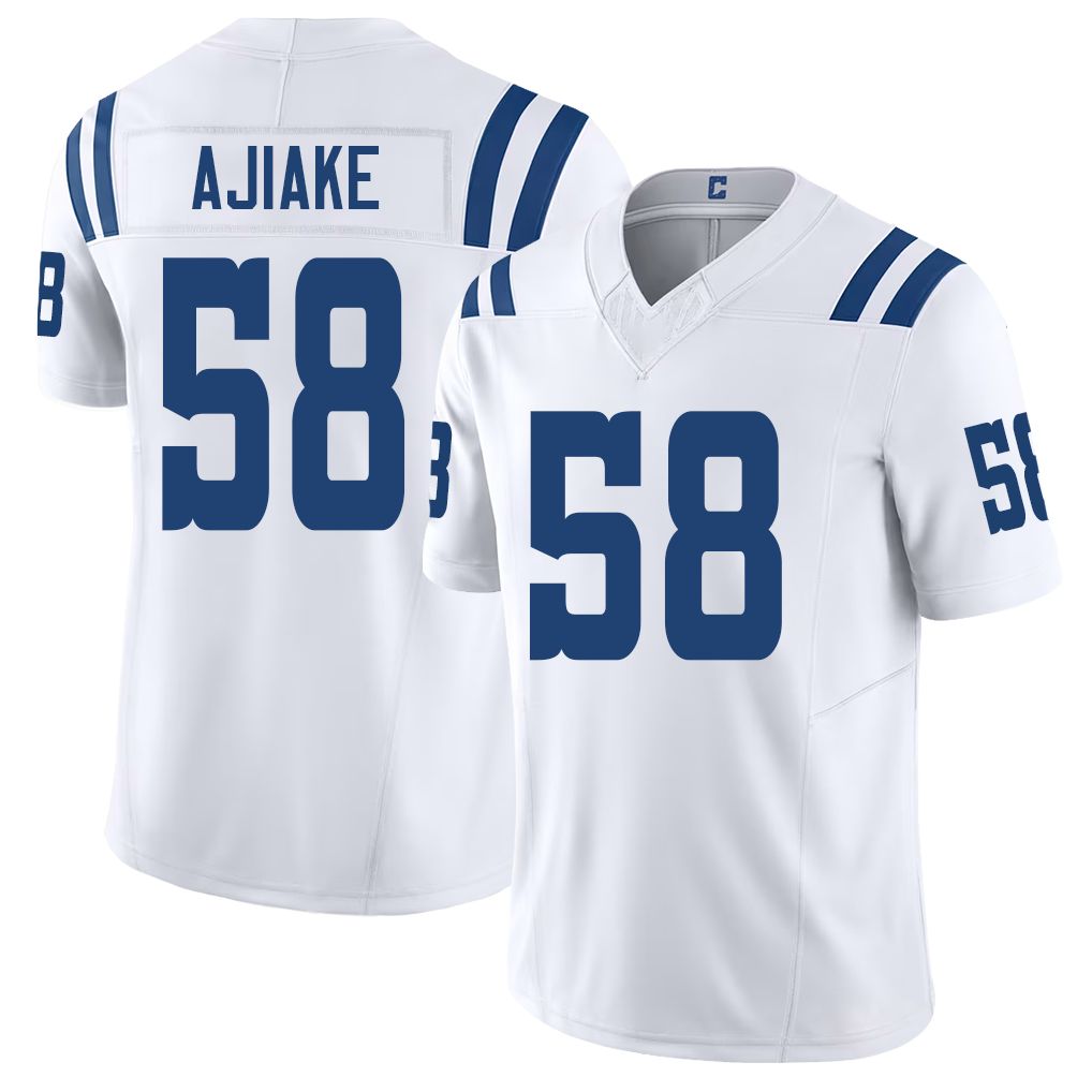 Indianapolis #58 Ajiake Player Football V Neck Short Sleeve White Jersey Austin For Men Youth Women Gift