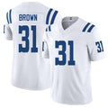 Indianapolis #31 Brown Player Football V Neck Short Sleeve White Jersey Austin For Men Youth Women Gift