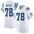 Indianapolis #78 Matos Player Football V Neck Short Sleeve White Jersey Bayron For Men Youth Women Gift