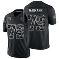 Indianapolis #79 Raimann Player Football V Neck Short Sleeve Black Jersey Bernhard For Men Youth Women Gift