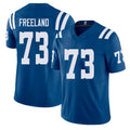 Indianapolis #73 Freeland Player Football V Neck Short Sleeve Royal Jersey Blake For Men Youth Women Gift