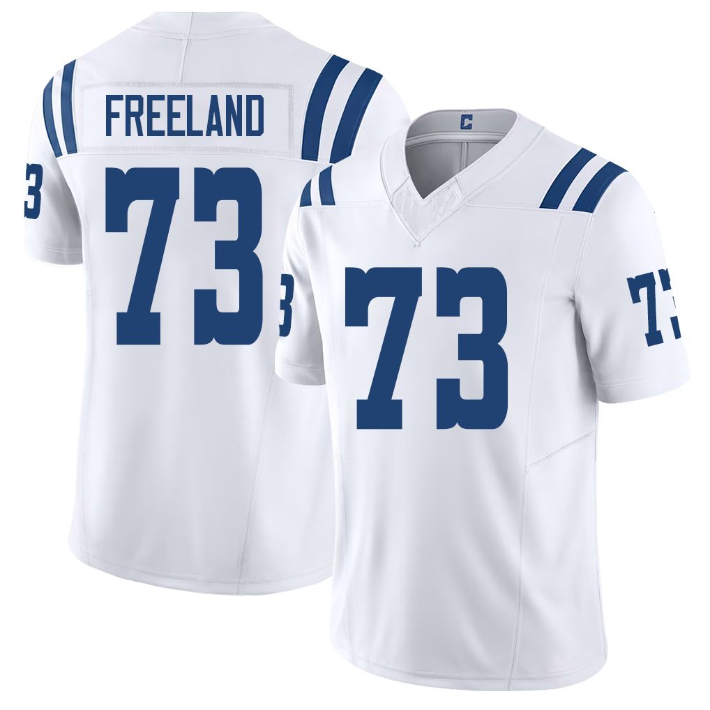 Indianapolis #73 Freeland Player Football V Neck Short Sleeve White Jersey Blake For Men Youth Women Gift