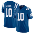 Indianapolis #10 Grupe Player Football V Neck Short Sleeve Royal Jersey Blake For Men Youth Women Gift