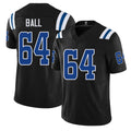 Indianapolis #64 Ball Player Football V Neck Short Sleeve Black Jersey Cameron For Men Youth Women Gift