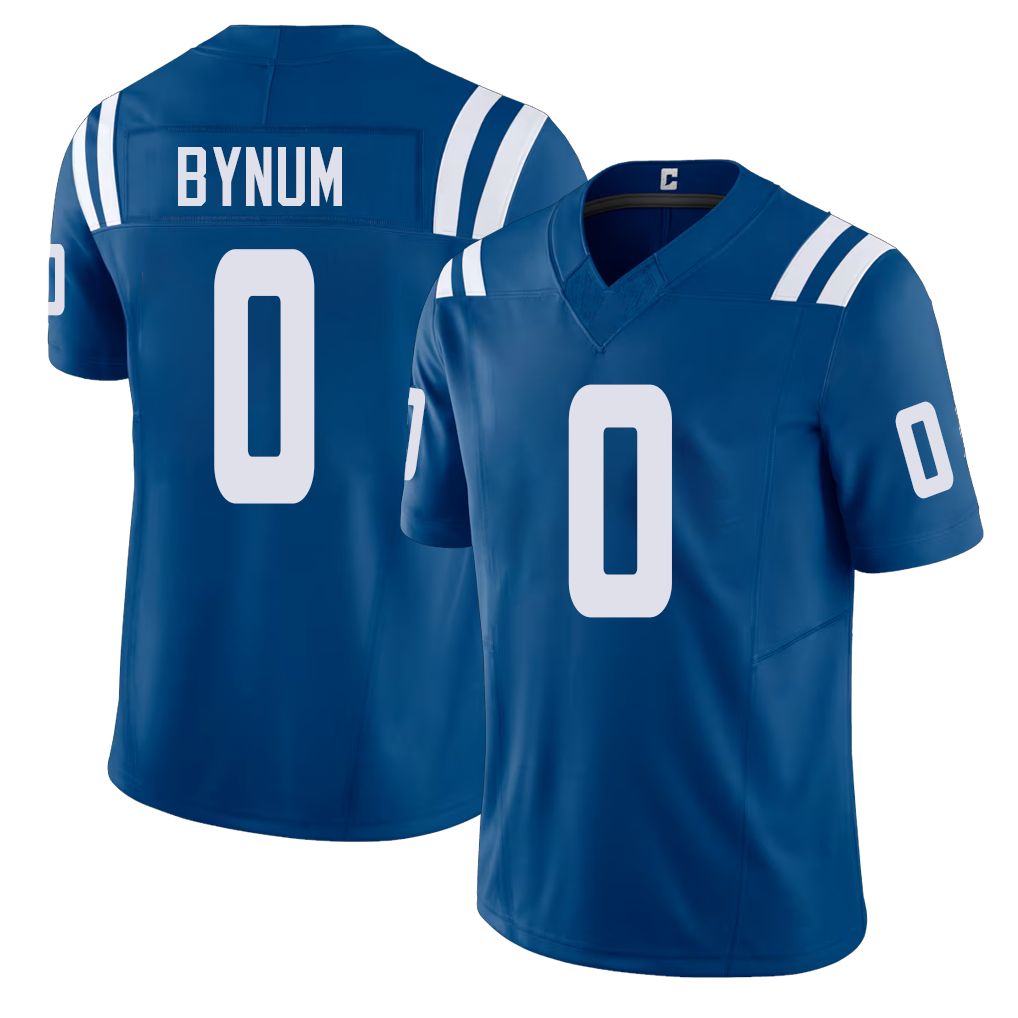 Indianapolis #0 Bynum Player Football V Neck Short Sleeve Royal Jersey Camryn For Men Youth Women Gift