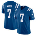 Indianapolis #7 Ward Player Football V Neck Short Sleeve Royal Jersey Charvarius For Men Youth Women Gift