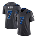 Indianapolis #7 Ward Player Football V Neck Short Sleeve Anthracite Jersey Charvarius For Men Youth Women Gift