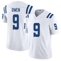 Indianapolis #9 Owen Player Football V Neck Short Sleeve White Jersey Coleman For Men Youth Women Gift