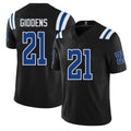 Indianapolis #21 Giddens Player Football V Neck Short Sleeve Black Jersey DJ For Men Youth Women Gift