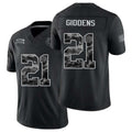 Indianapolis #21 Giddens Player Football V Neck Short Sleeve Black Jersey DJ For Men Youth Women Gift