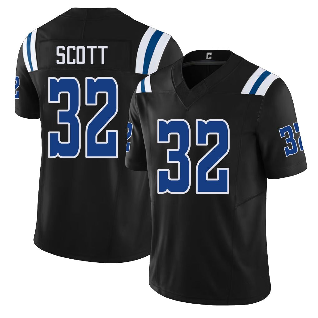 Indianapolis #32 Scott Player Football V Neck Short Sleeve Black Jersey Daniel For Men Youth Women Gift