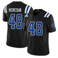 Indianapolis #48 Veresuk Player Football V Neck Short Sleeve Black Jersey Devin For Men Youth Women Gift