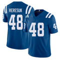 Indianapolis #48 Veresuk Player Football V Neck Short Sleeve Royal Jersey Devin For Men Youth Women Gift