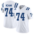 Indianapolis #74 Nchami Player Football V Neck Short Sleeve White Jersey Durell For Men Youth Women Gift