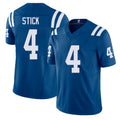 Indianapolis #4 Stick Player Football V Neck Short Sleeve Royal Jersey Easton For Men Youth Women Gift