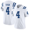Indianapolis #4 Stick Player Football V Neck Short Sleeve White Jersey Easton For Men Youth Women Gift