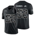 Indianapolis #52 Gumbs Jr. Player Football V Neck Short Sleeve Black Jersey George For Men Youth Women Gift
