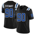 Indianapolis #90 Stewart Player Football V Neck Short Sleeve Black Jersey Grover For Men Youth Women Gift