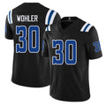 Indianapolis #30 Wohler Player Football V Neck Short Sleeve Black Jersey Hunter For Men Youth Women Gift