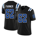 Indianapolis #62 Farmer Player Football V Neck Short Sleeve Black Jersey Jalen For Men Youth Women Gift