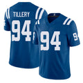 Indianapolis #94 Tillery Player Football V Neck Short Sleeve Royal Jersey Jerry For Men Youth Women Gift