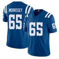 Indianapolis #65 Morrissey Player Football V Neck Short Sleeve Royal Jersey Jimmy For Men Youth Women Gift