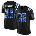 Indianapolis #35 Edwards Player Football V Neck Short Sleeve Black Jersey Johnathan For Men Youth Women Gift